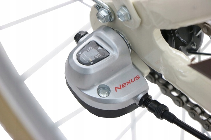 LEKKI ROWER 28 ALUMINIOWY NIEZAWODNE PRZERZUTKI W PIAŚCIE SHIMANO NEXUS Kolor kremowy