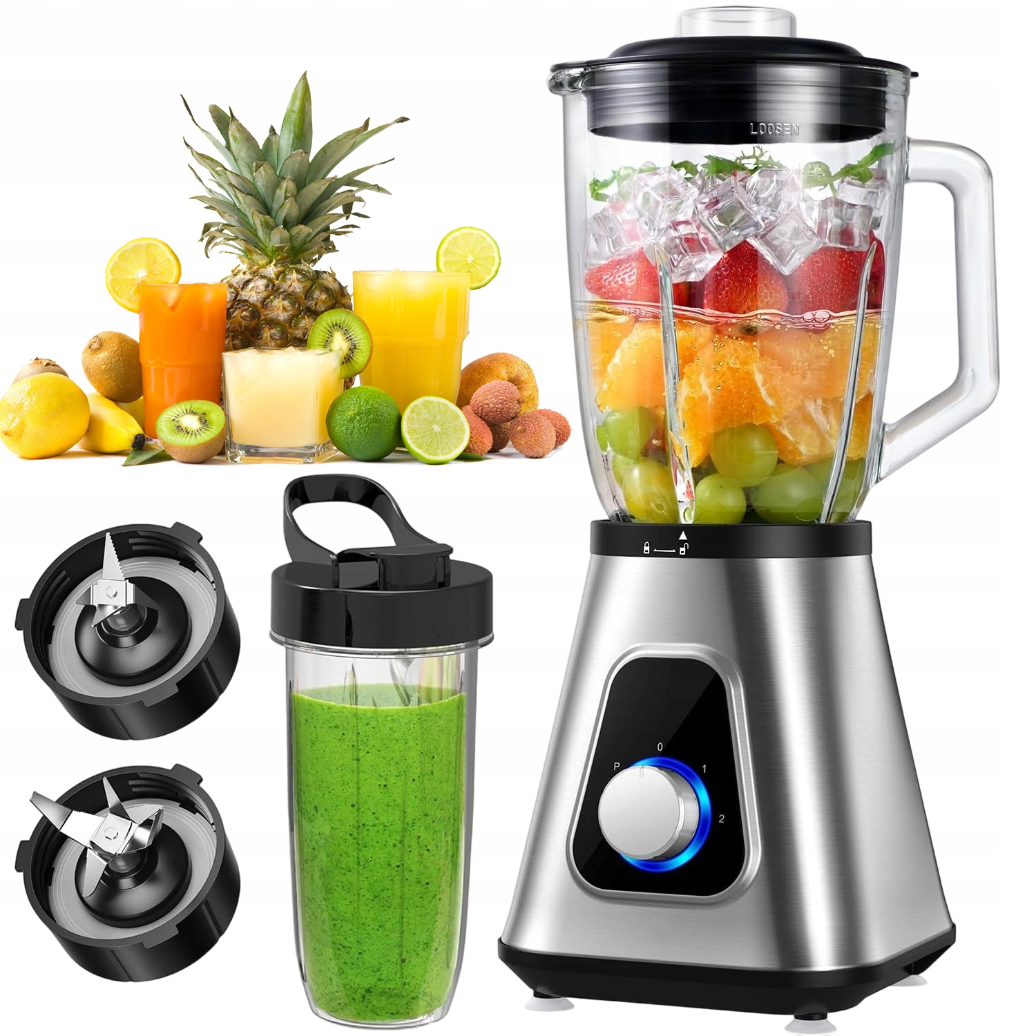 Stolní Mixér, Mixér Na Smoothie A Koktejly, Drtí Led, Láhev 1300 W