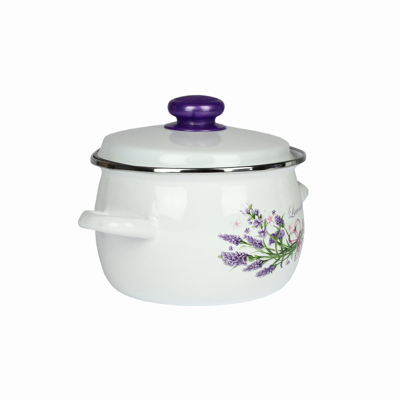 KOMPLET ZESTAW GARNKI GARNKÓW EMALIOWANYCH LAWENDA 8 CZĘŚCI INDUKCJA Liczba elementów w zestawie 8