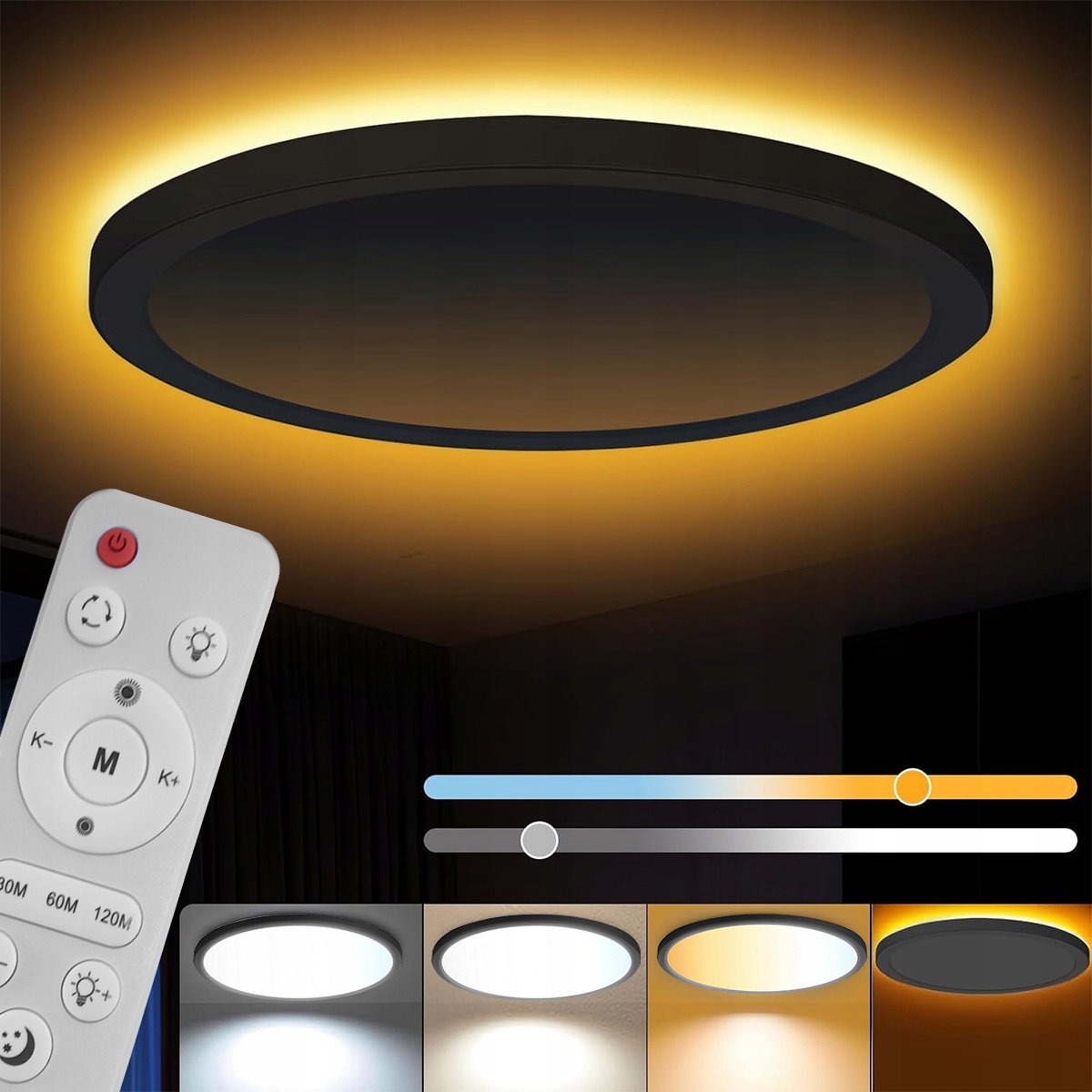 Lampa Sufitowa Led Plafon Panel Natynkowy Okrągły Mocny 24W Pilot 29CM Duży