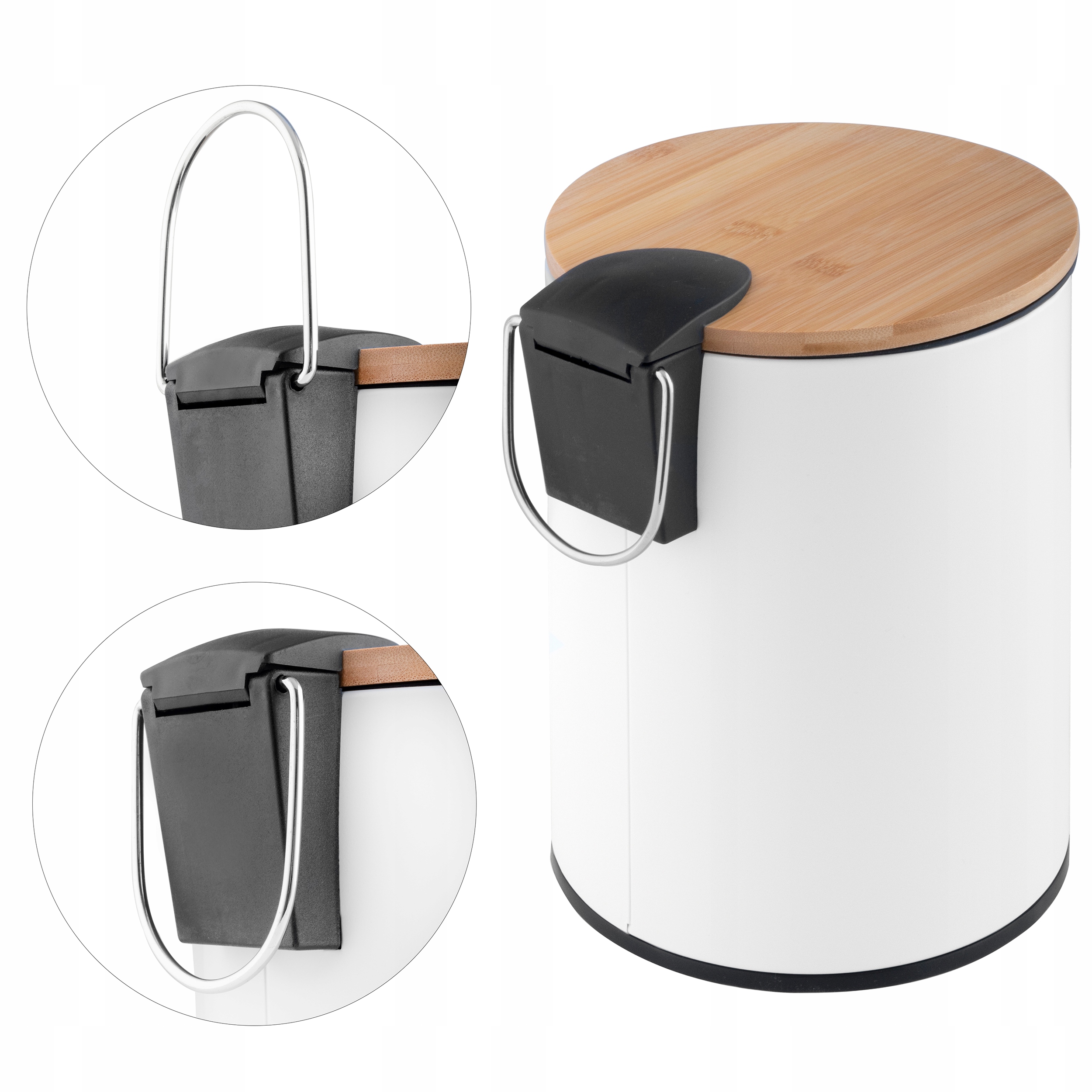 Kosz na śmieci łazienkowy 3l bambus SOFT CLOSE Pojemność 3 l