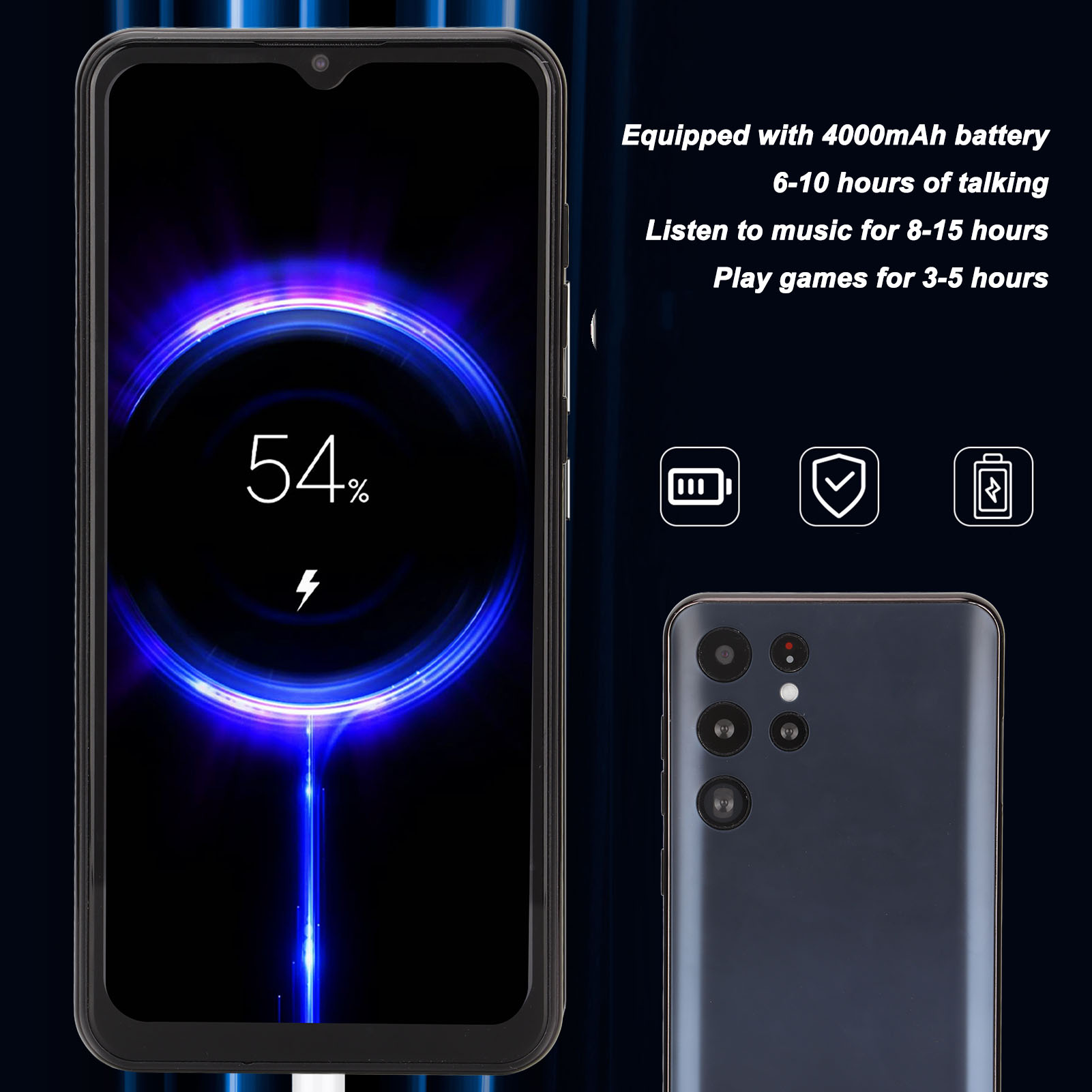 6,52“ Smartfony 4 GB RAM+64 GB ROM, 128G czarny Marka inna