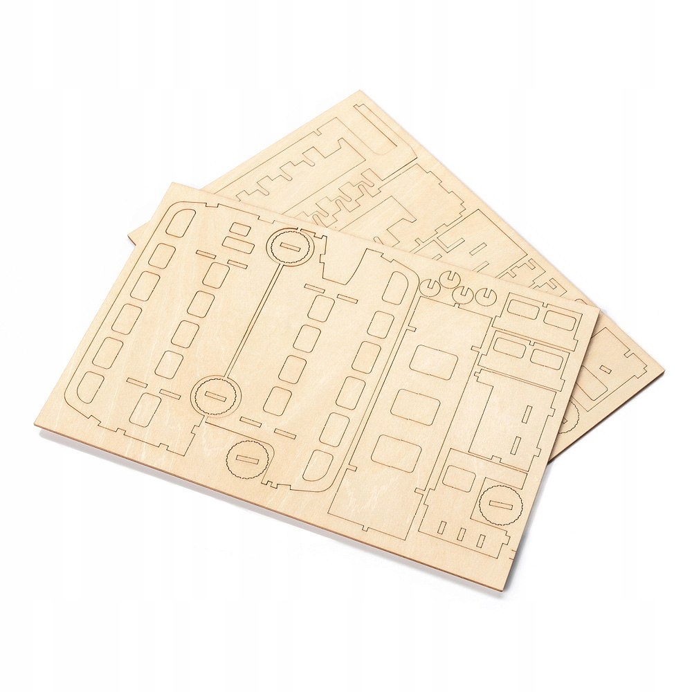 AUTOBUS PUZZLE 3D DREWNIANE MODEL DO SKŁADANIA Liczba elementów 30