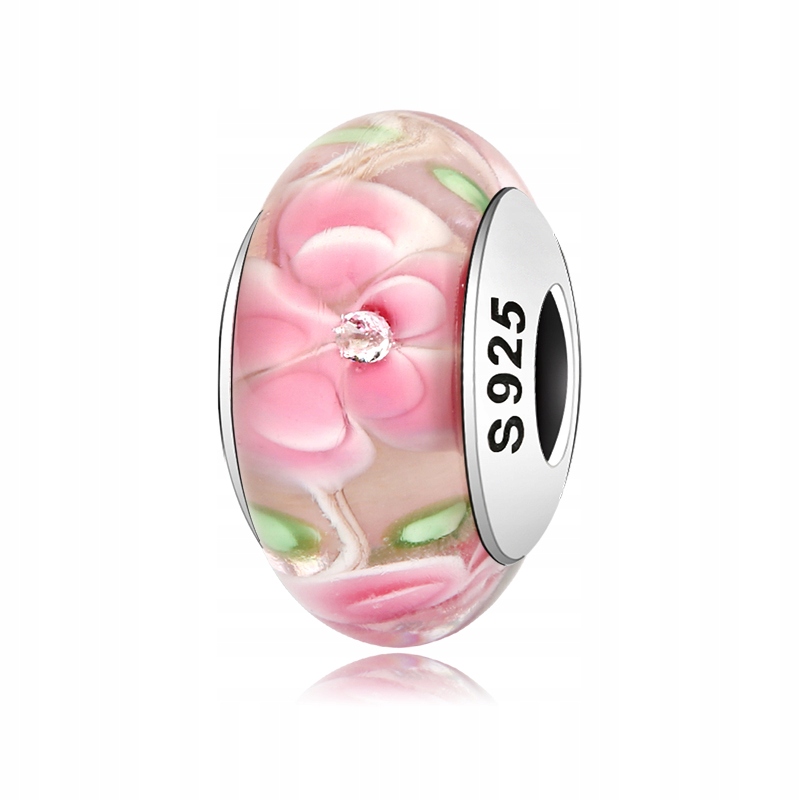 

Charms Murano Różowy Kwiat do Pandora srebro 925