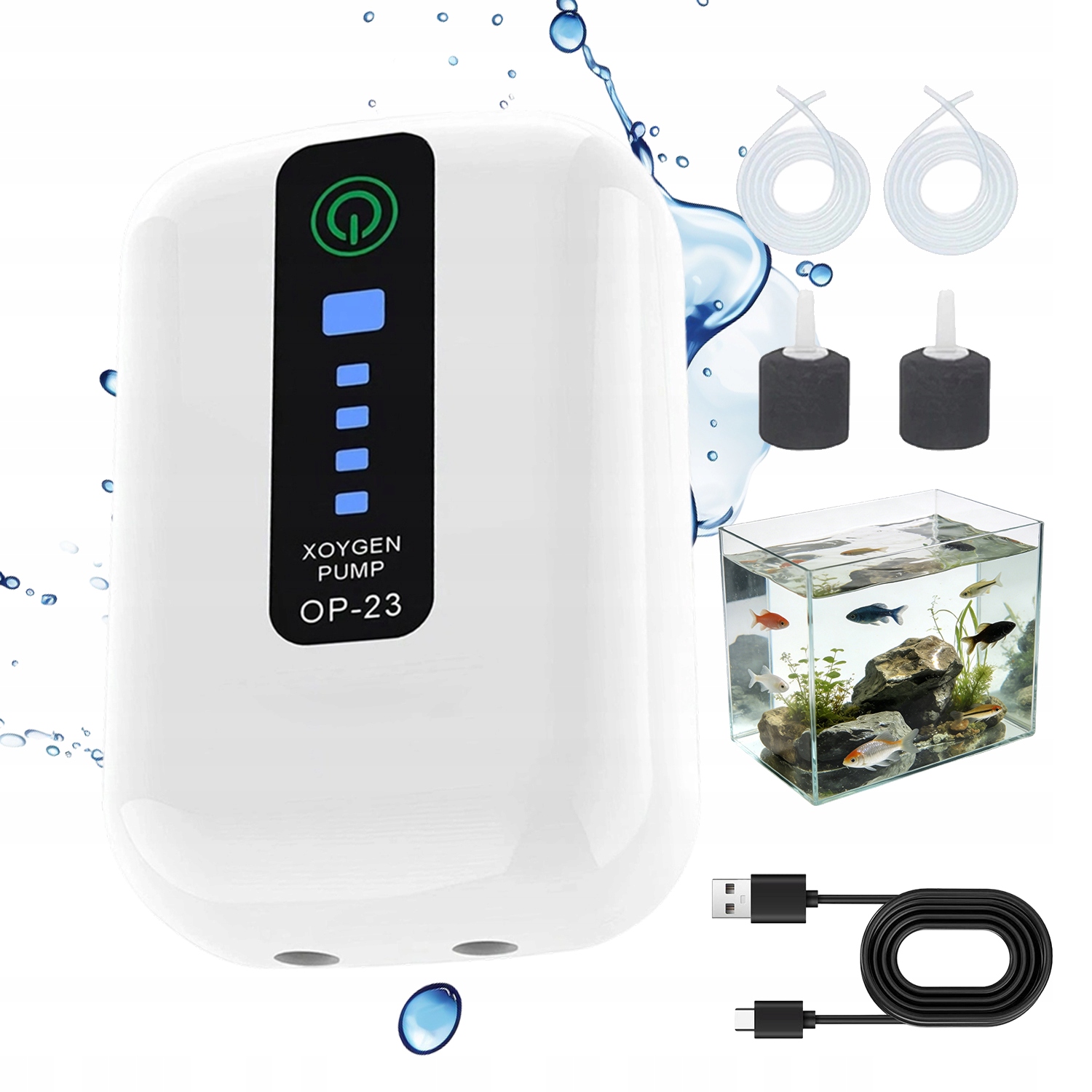 Levně Kyslíková Pumpa Pro Ultra Tiché Usb Akvárium Se Dvěma Výstupy