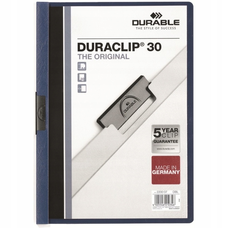 

Skoroszyt Z Klipsem A4 Durable Duraclip 30 Granat