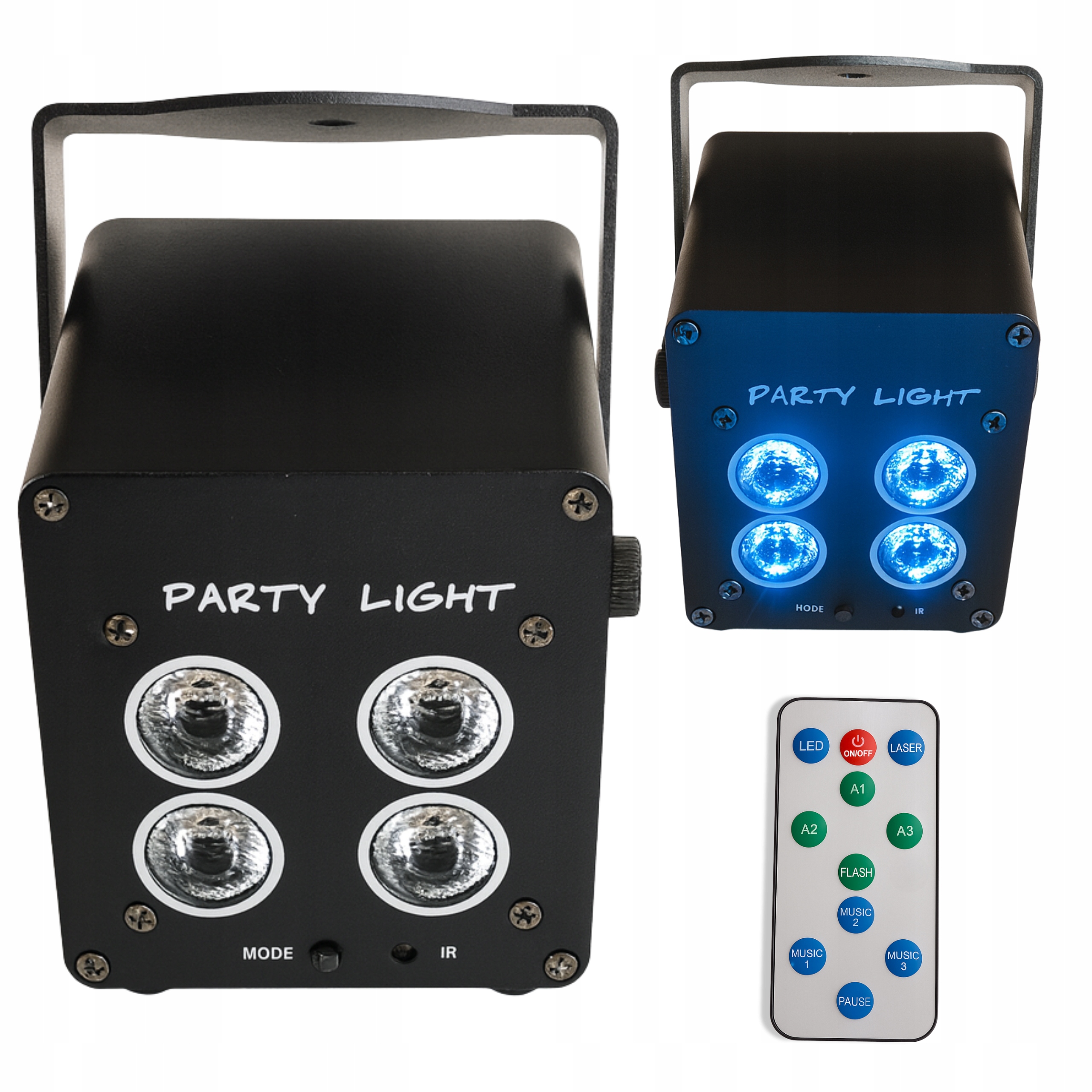 Akumulátorový reflektor s Led světelným efektem Rgb, diskotékové dálkové ovládání, párty