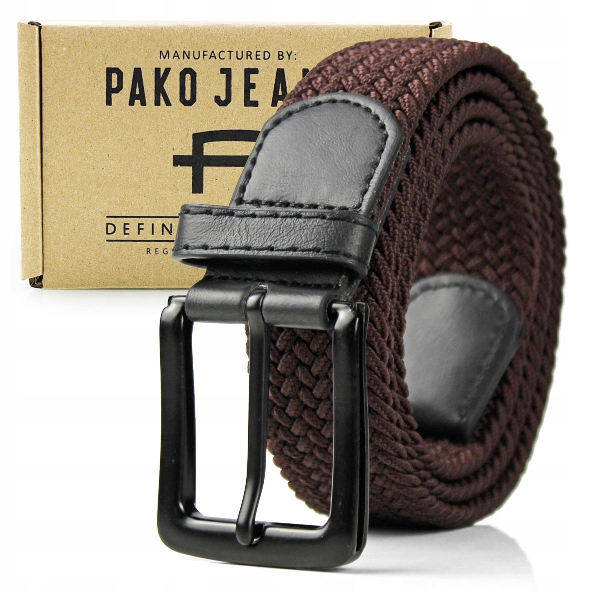 

Pasek męski pleciony skóra solidna klamra Premium