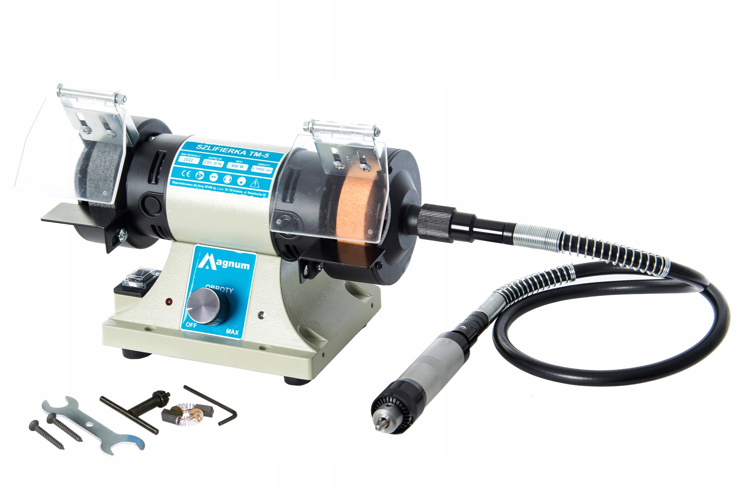 

Szlifierka Stołowa Magnum TM-5A2 Wałek Giętki 400W