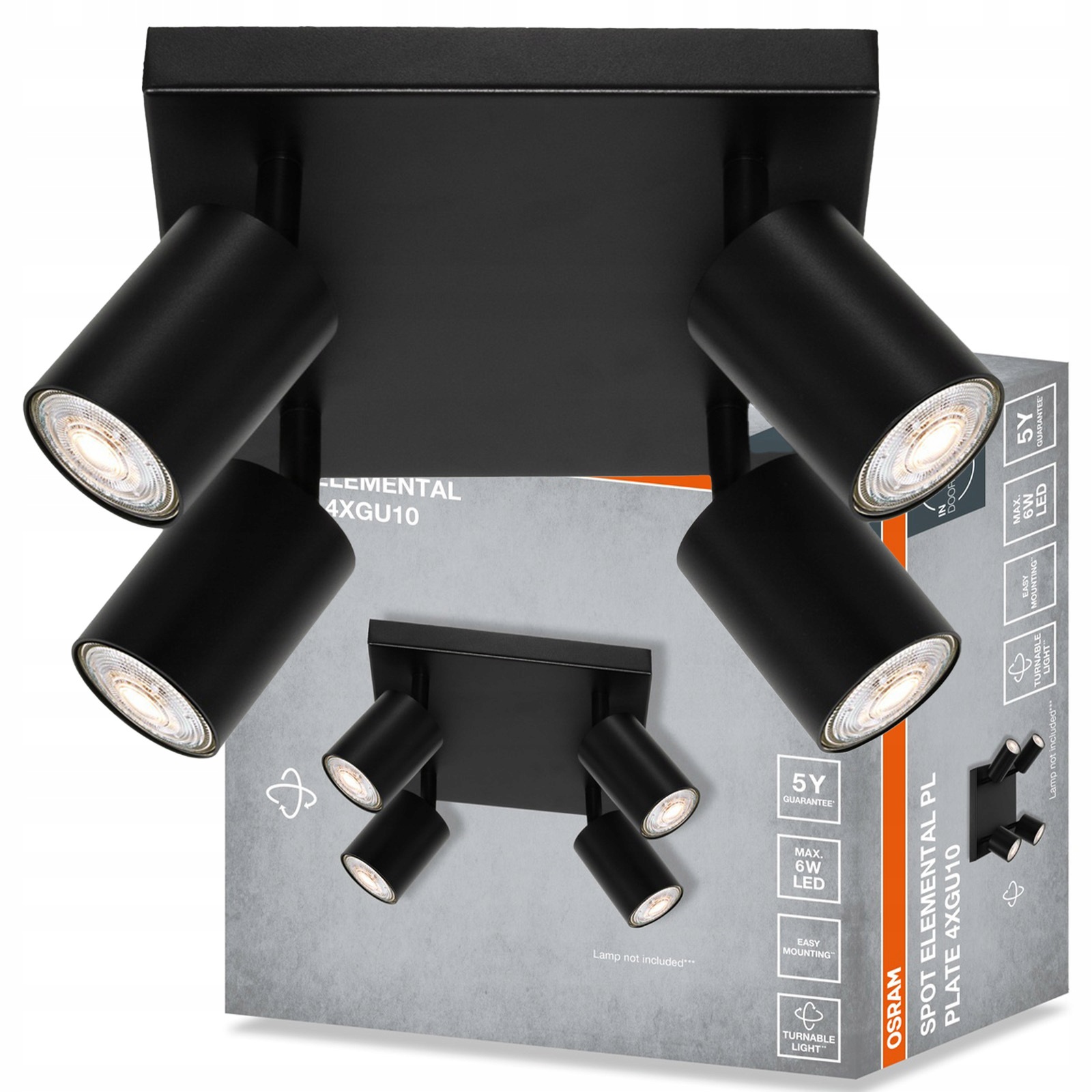 Nástěnná lampa stropní svítidlo Led reflektor Spot 4x GU10 Elemental Osram