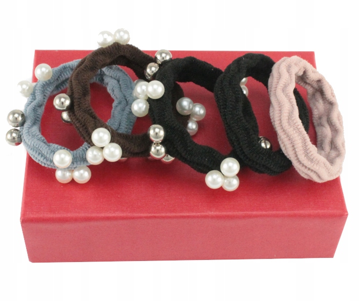 

Gumki Do Włosów Lycra Perełki 5 Sztuk Zestaw