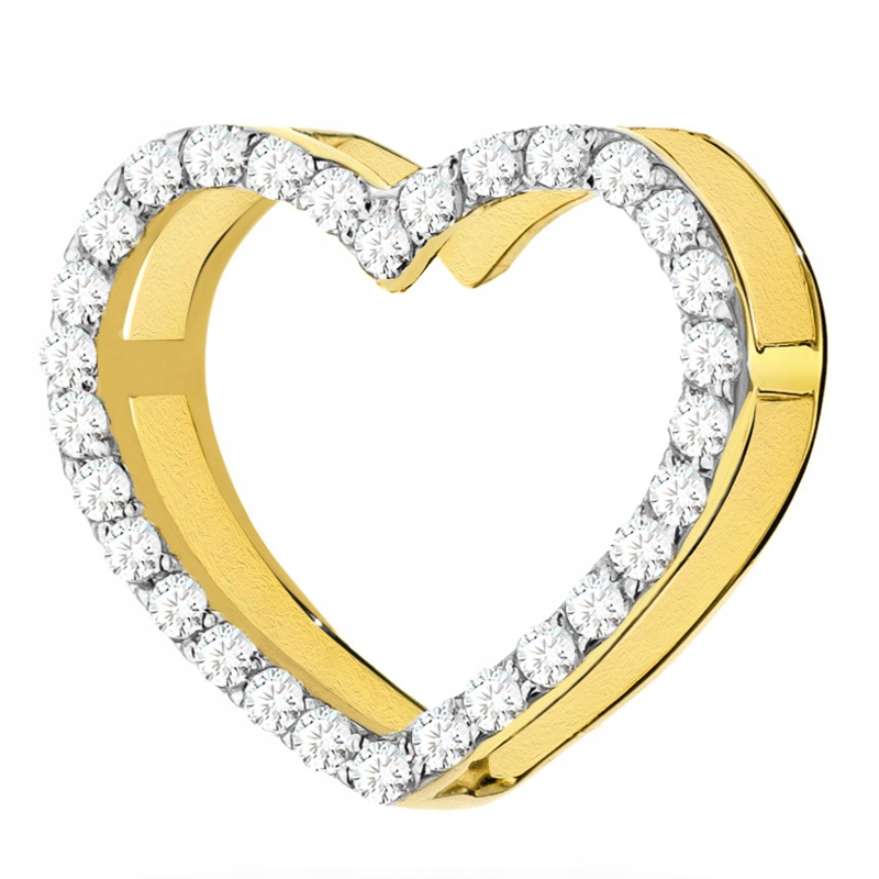 Výjimečný Zlatý Přívěsek Přívěsek pr. 585 Srdce S Brilianty 0,15 ct 14k