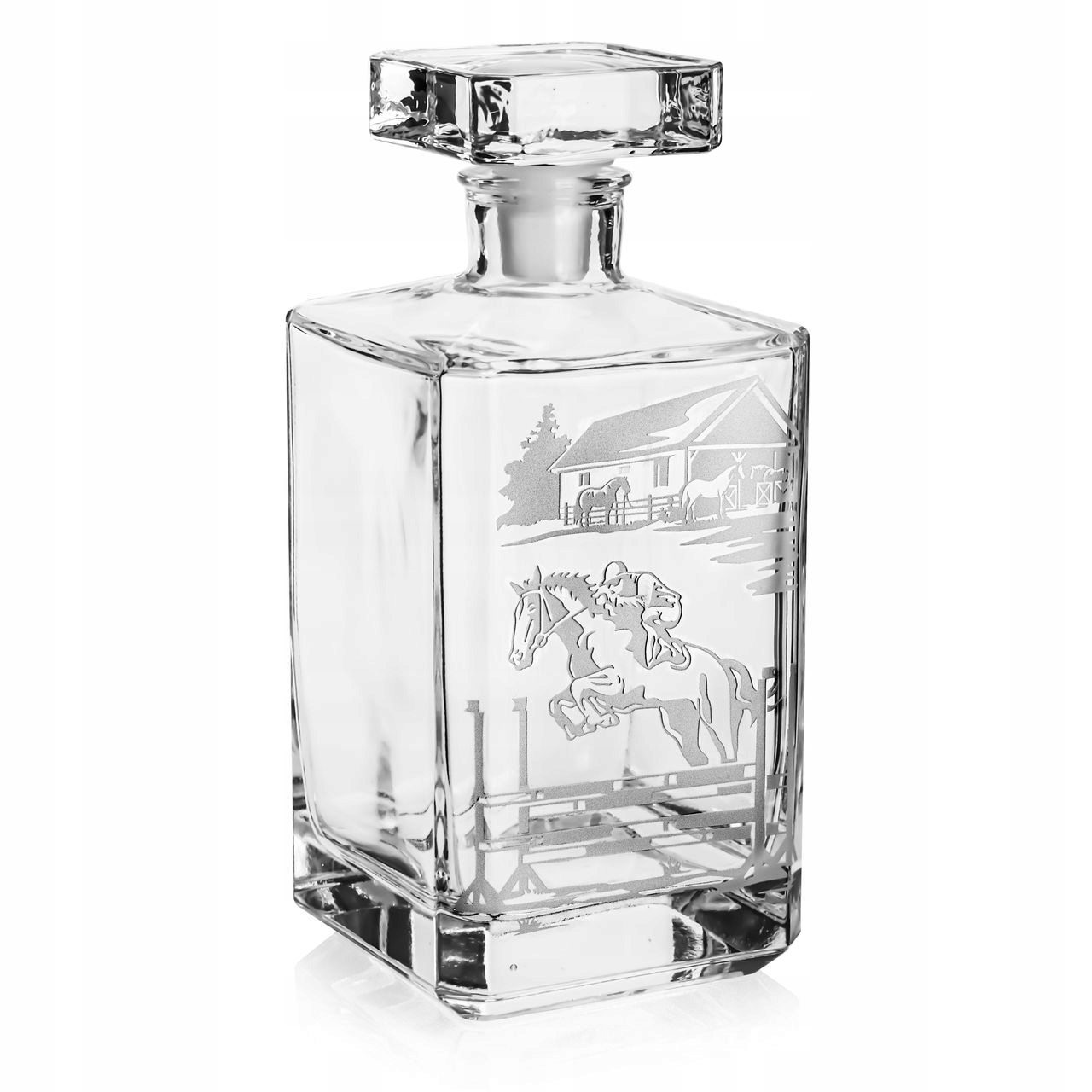 Čtvercová karafa (bourbon) na whisky „koně“ 700 ml