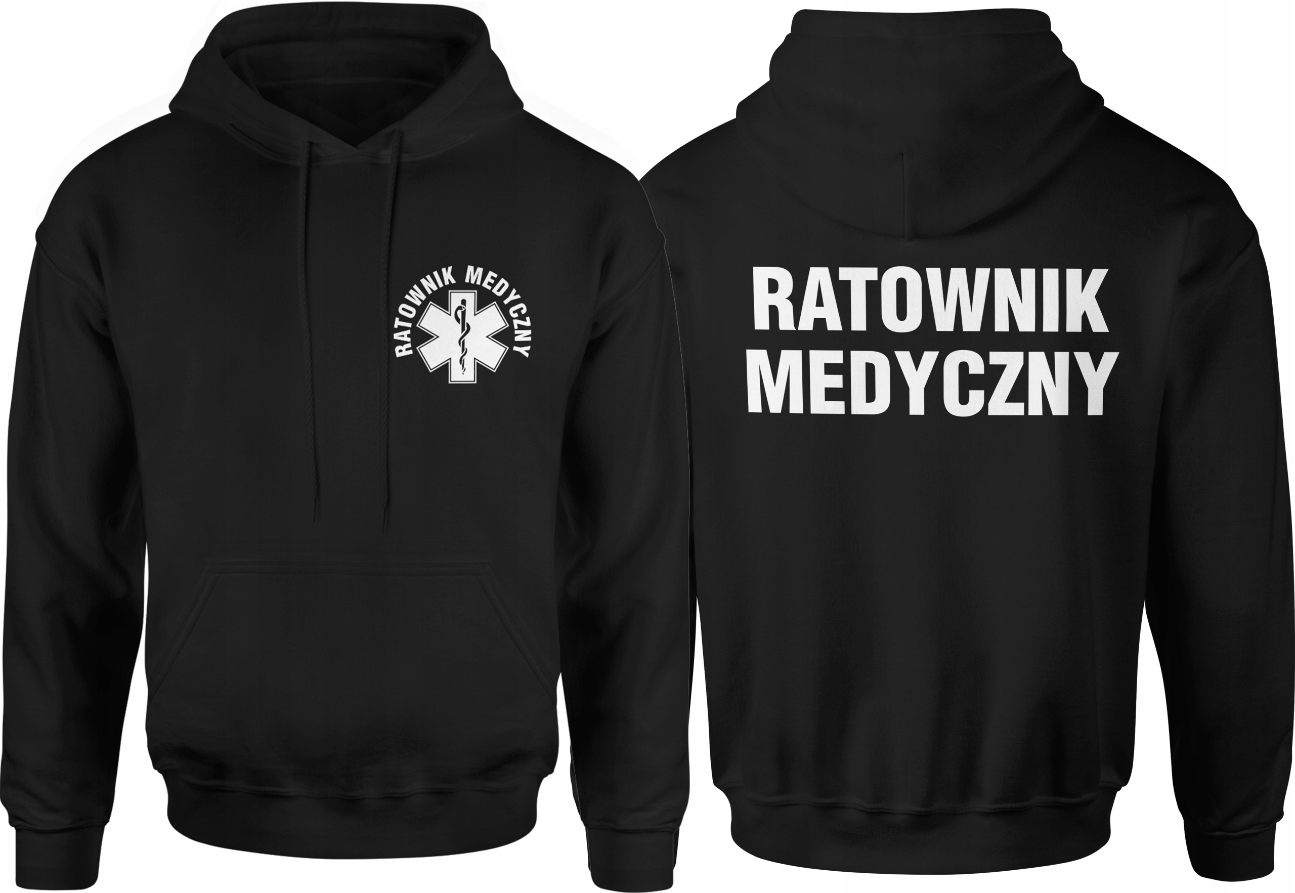 Ratownik Medyczny Bluza Odzież Medyczna Męska L Z Kapturem Dresowa Nadruk
