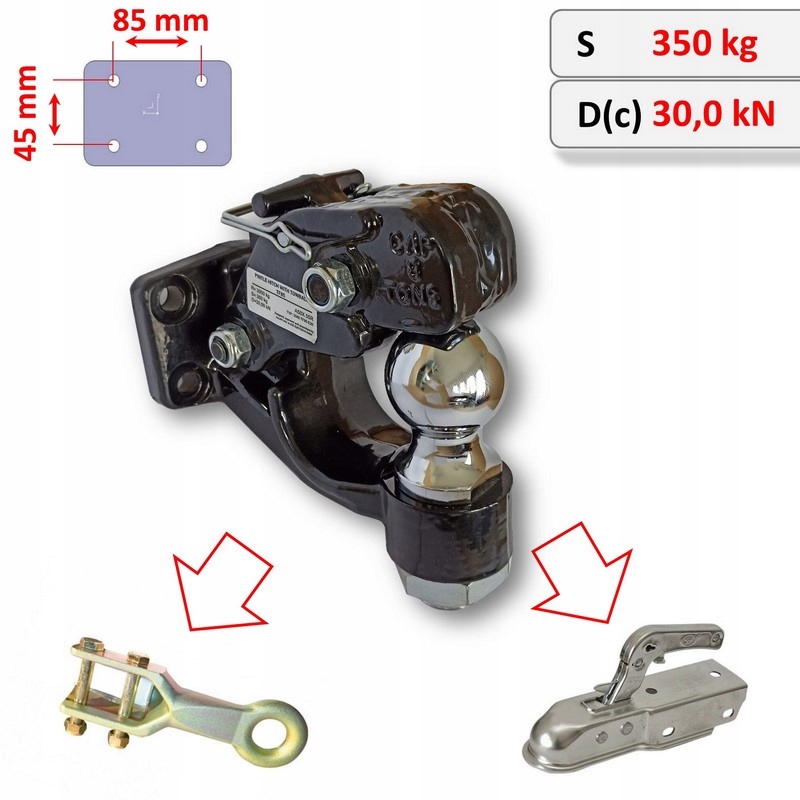 Kĺbový ťažný hák s rozstupom 85x45 mm pre Land Rover 110