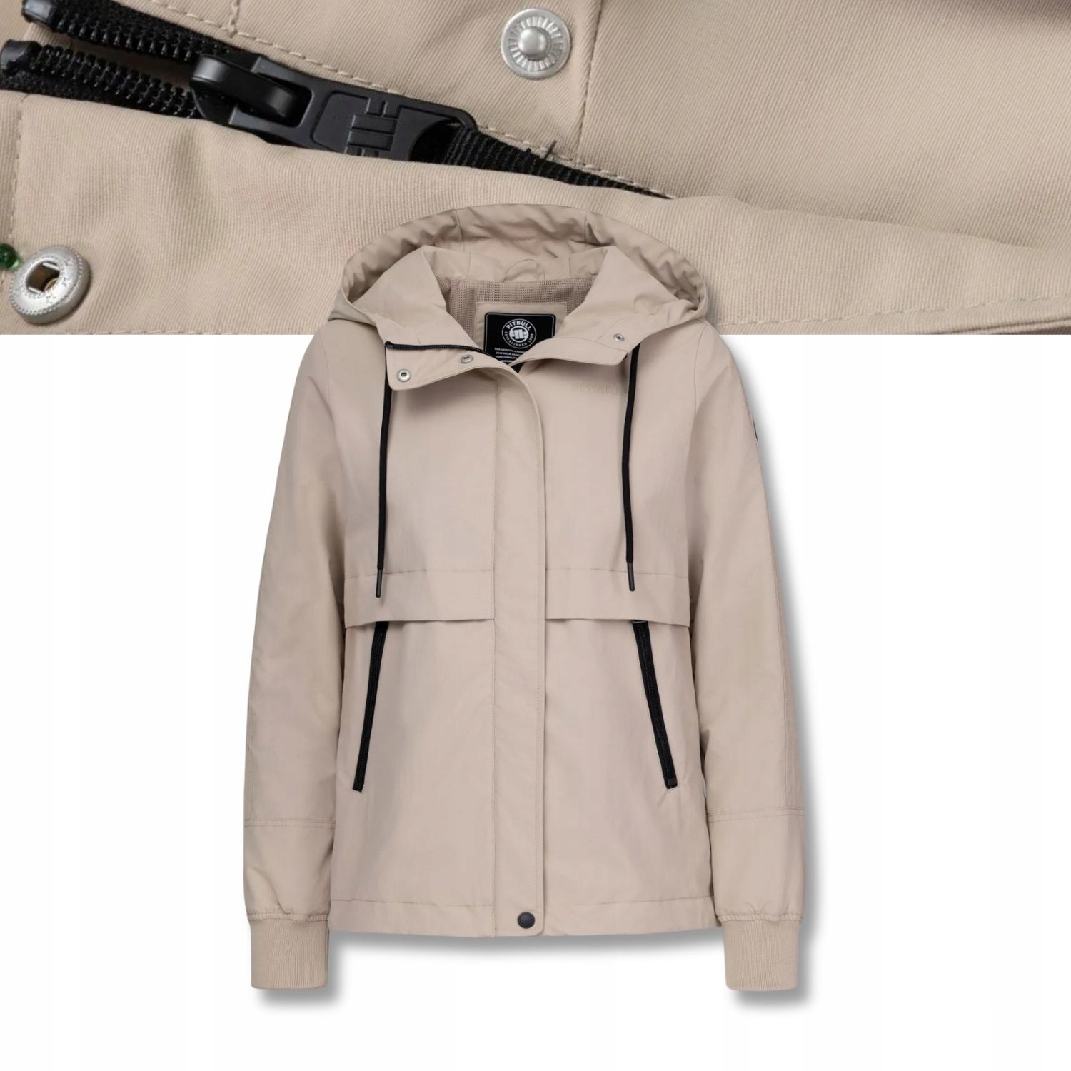 Dámský krátký kabát s kapucí Pitbull Avalon s vysokým stojáčkem