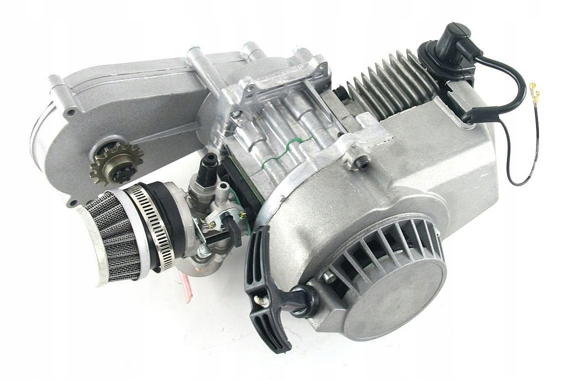 Motor 50 cc pre Mini Dirt Pocket Bike Atv štvorkolka 50 cc s striebornou prevodovkou