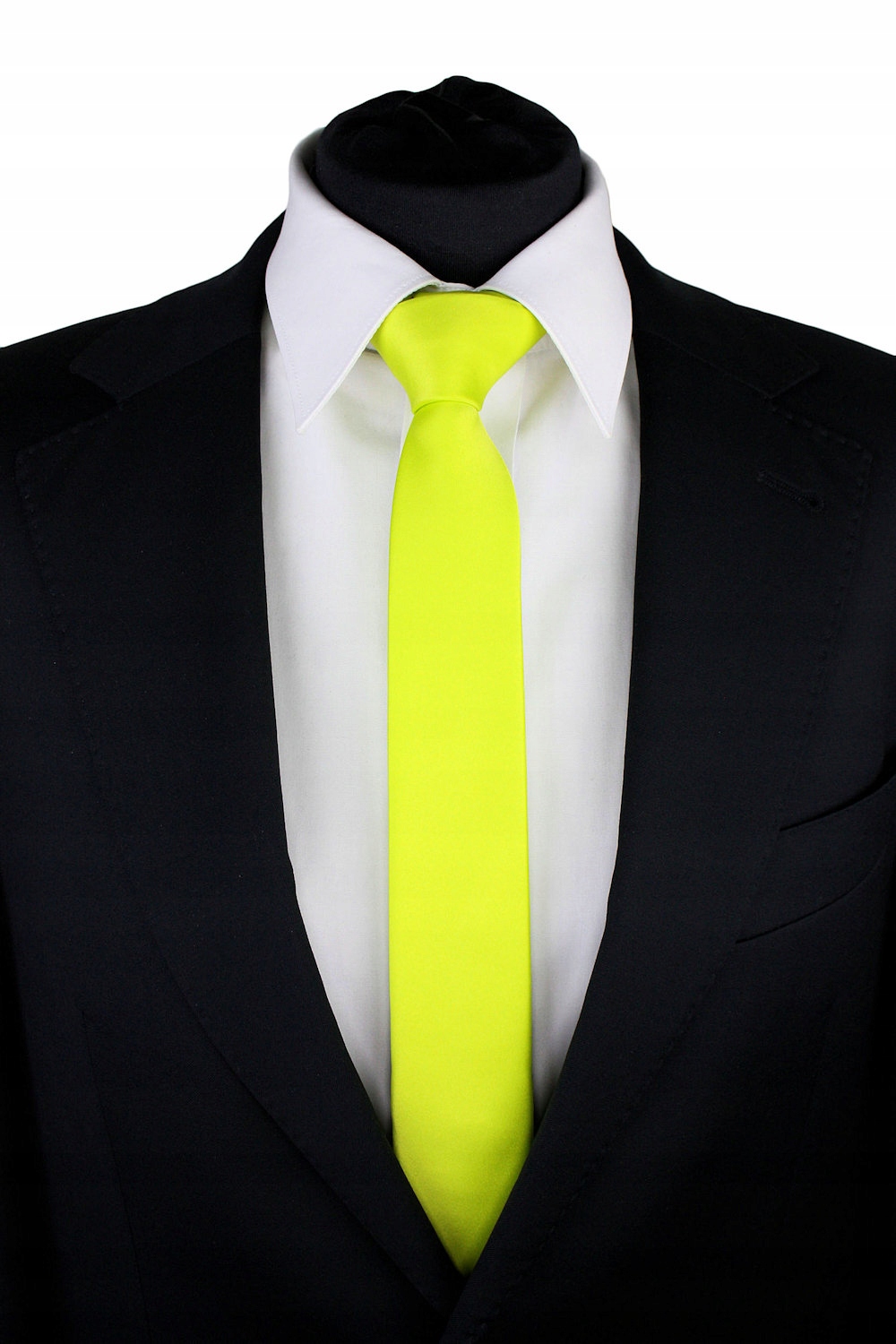 WĄSKI KRAWAT ŚLEDŹ ŚLEDZIK 5 cm kolor LIMONKOWY Materiał dominujący poliester