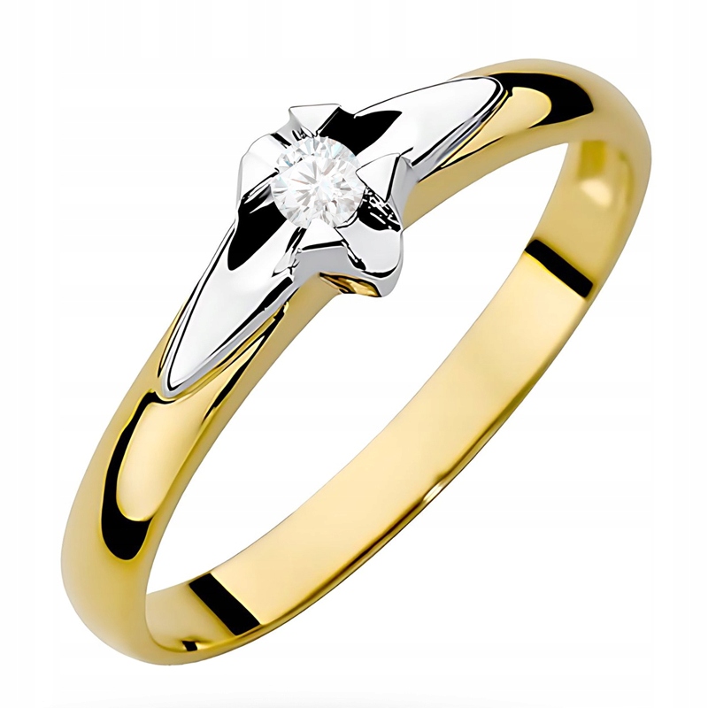 Zlatý Prstýnek pr. 585 s briliantem 0,05 ct Motiv Hvězdy