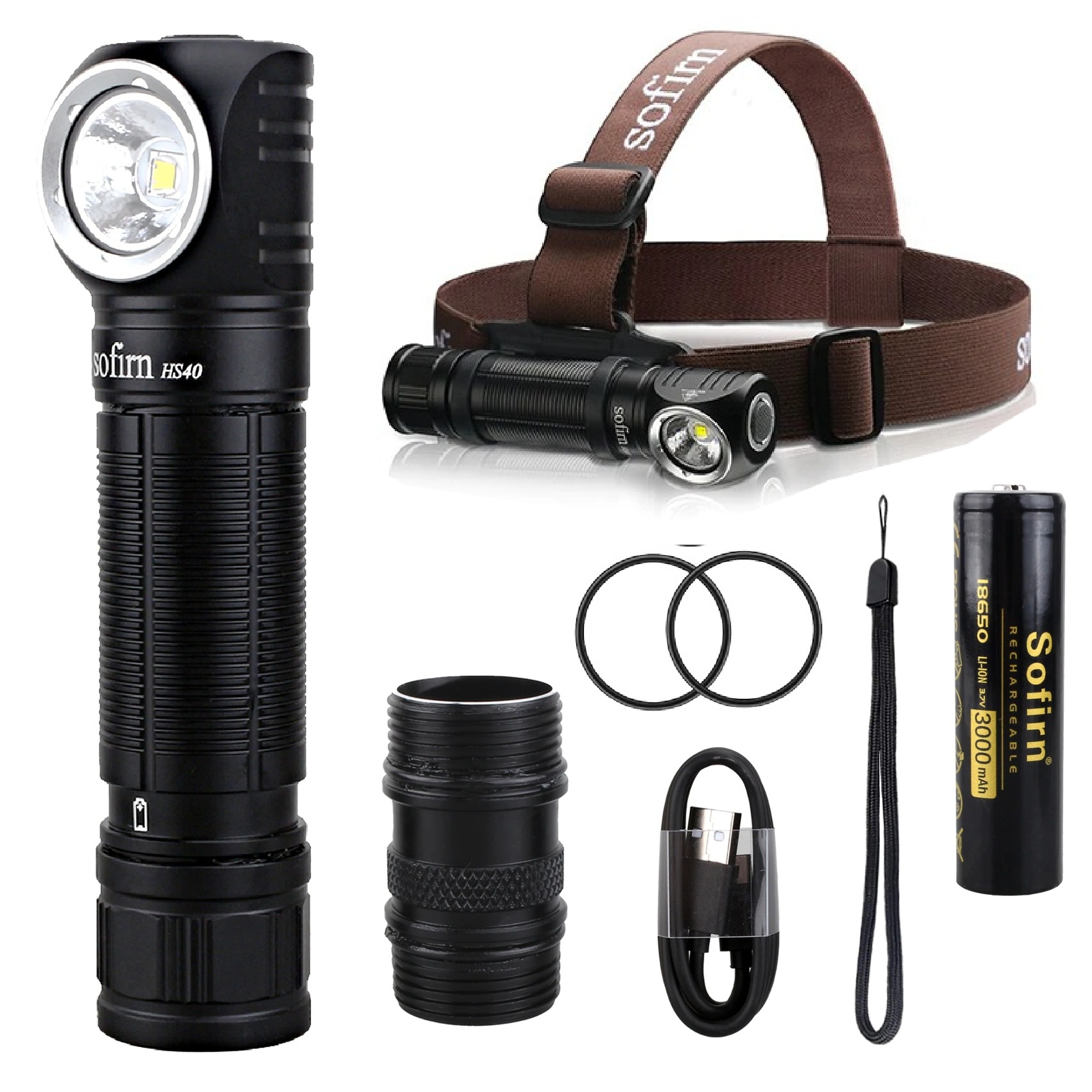 Sofirn HS40 Usb C Aku reflektor 18650 SST40 Led Latarka 2000lm 6000K