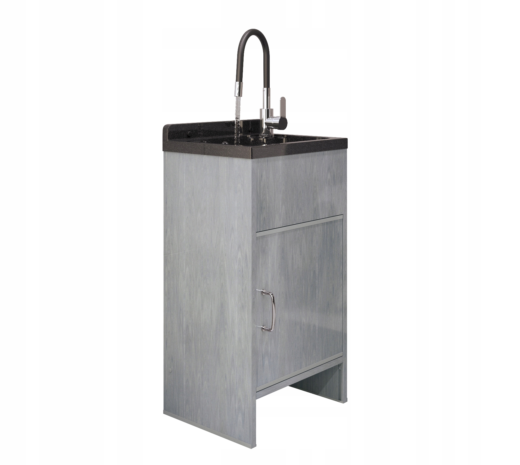 Technický Dřez Technický Černá Komora Skříňka Pvc Baterie Sada Loma