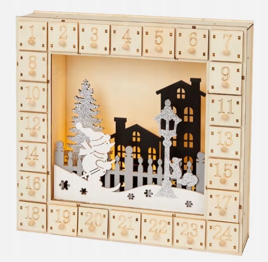 Dřevěný adventní kalendář dome pro samostatné doplnění Mikuláš 68