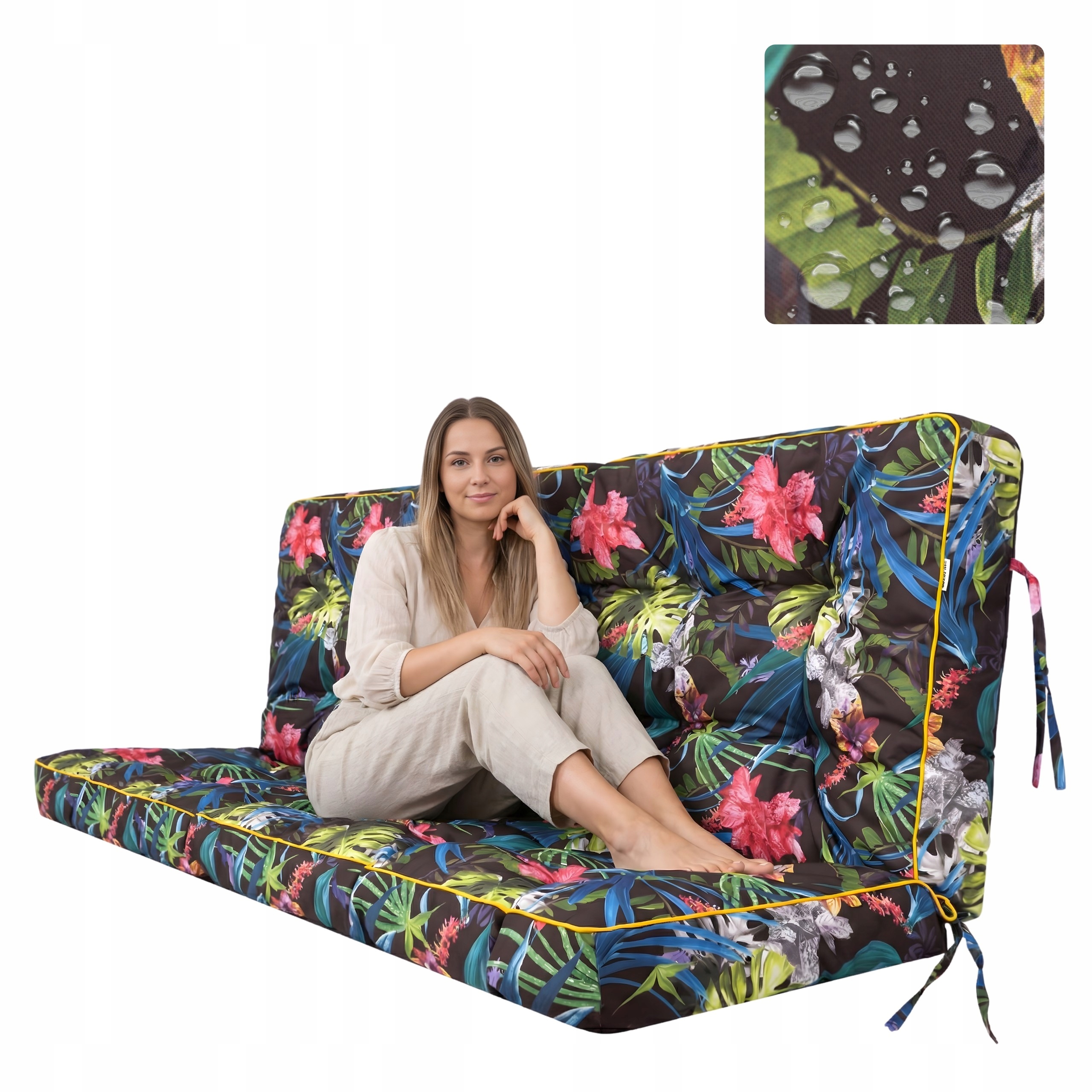 Poduška Na Hojdačku Poduška na záhradnú lavičku s opierkou Vodotesná 100 cm