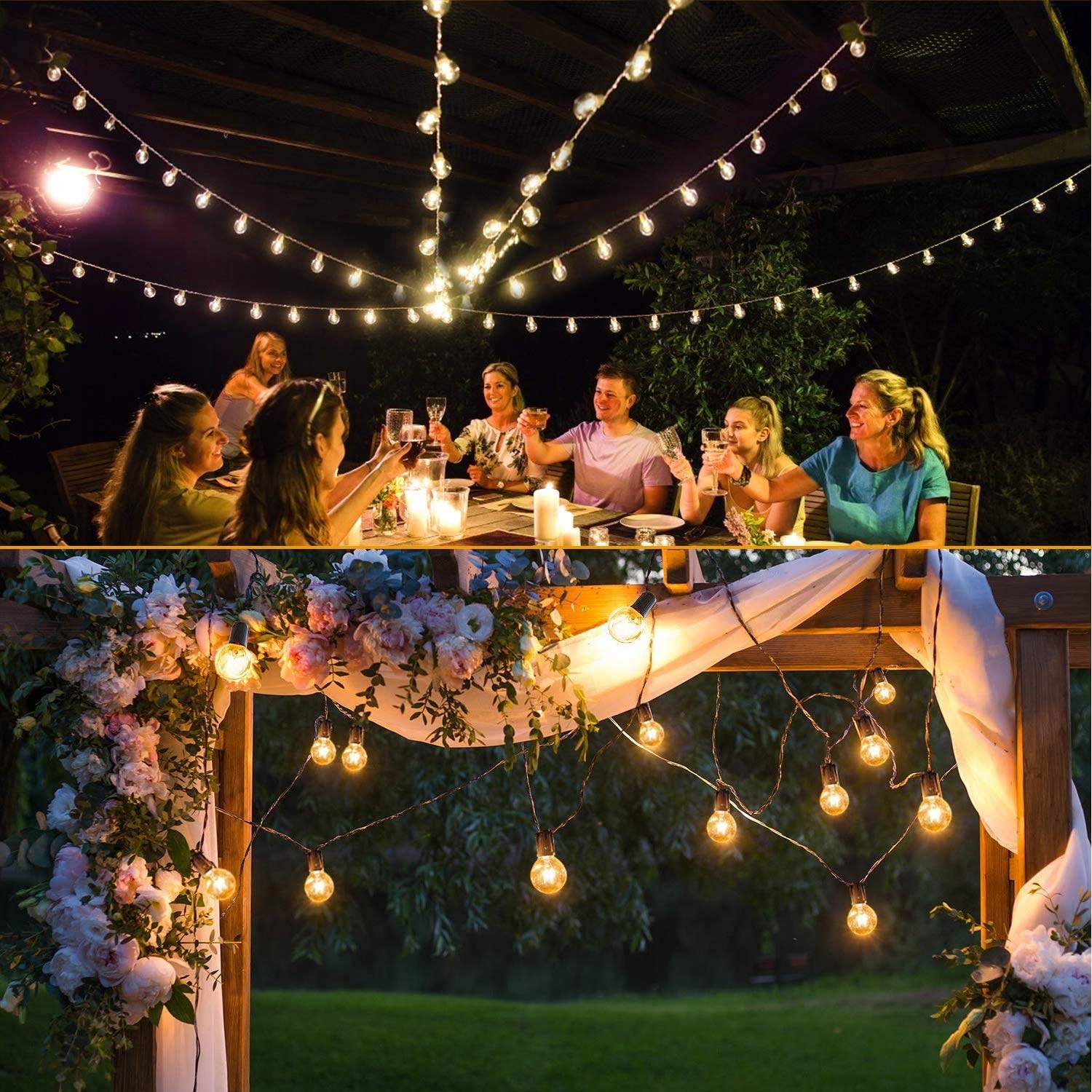 SVATER Lampki LED Girlanda G40 7.6m 23 Żarówki IP45 Ogrodowe Wodoodporne — miniatura 5