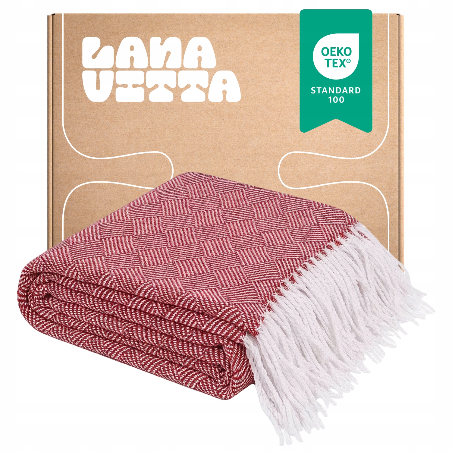 Bavlněná deka „Laminát“ Přehoz na postel Pled Červená 140х200 cm