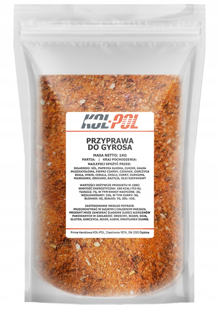 PRZYPRAWA DO GYROSA 1kg Aromatyczna wysoka jakość Stan opakowania oryginalne