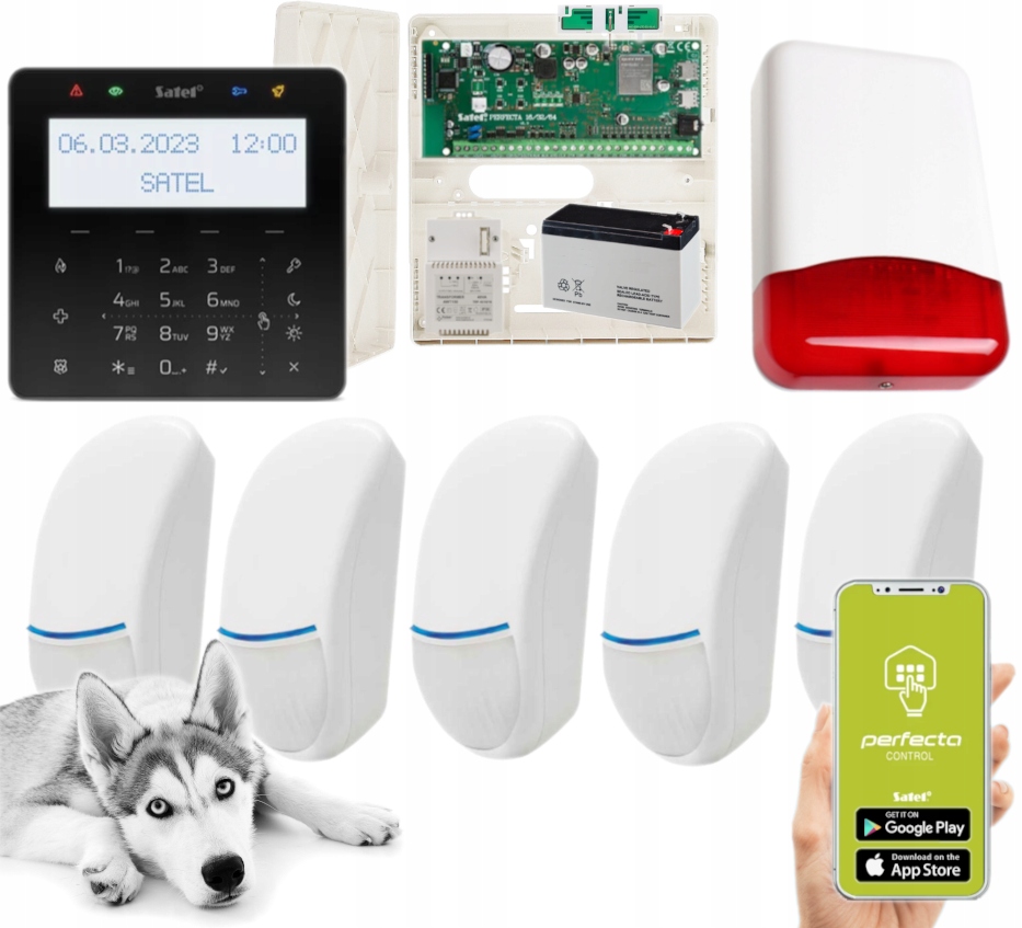 Alarm Satel Perfecta 64 M Lte Aplikacja Syrena 5 Czujek Bingo Plus KSG2R-B