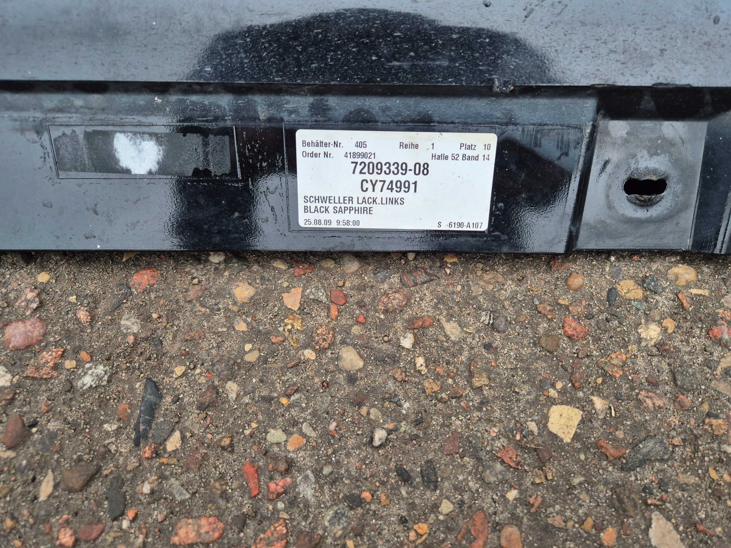 moulding threshold threshold cap left 475 BLACK SAPPHIRE METALLIC BMW F01