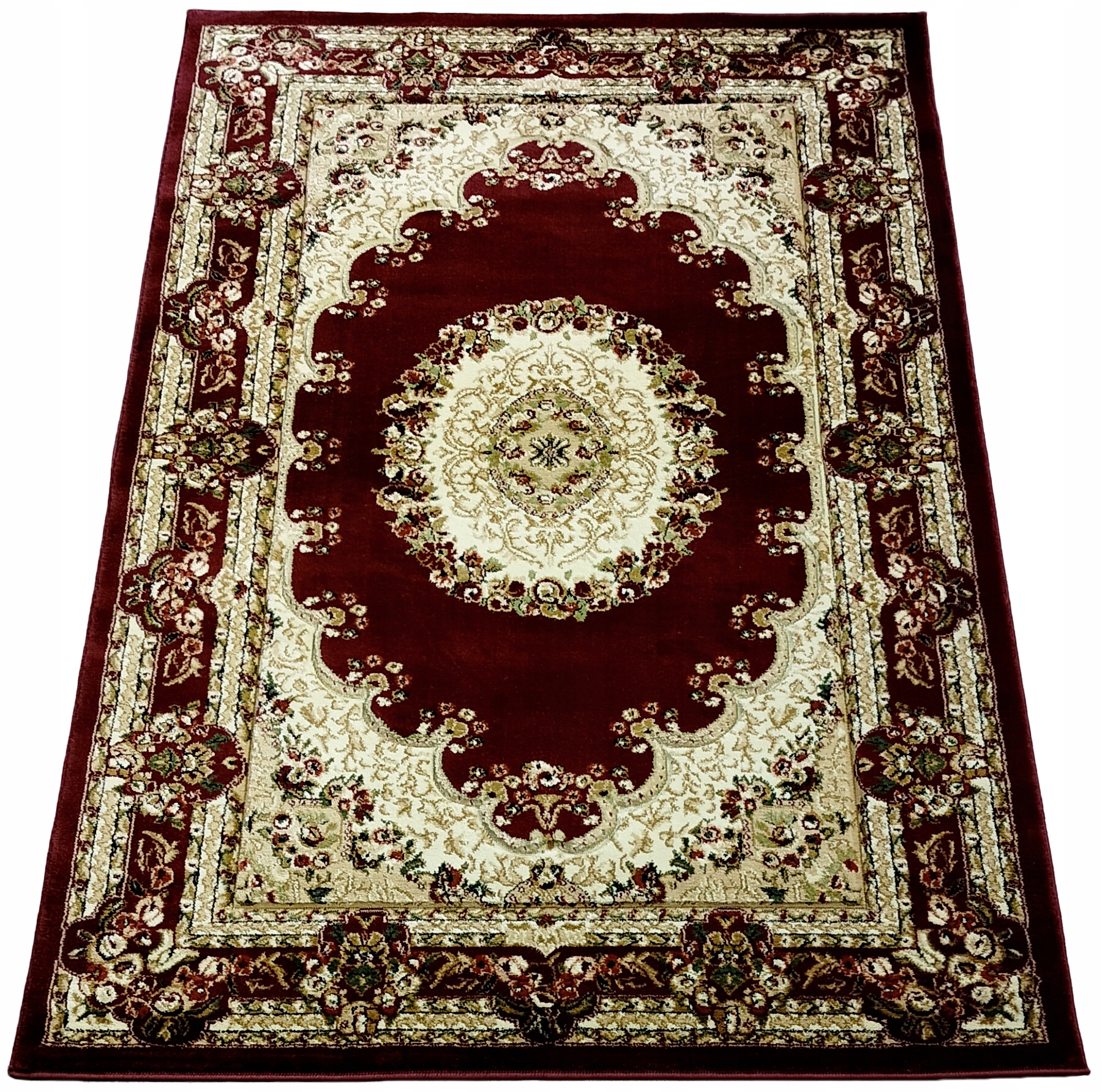 Dywan 240x330 Klasyczny Tradycyjny Gruby Bordowy