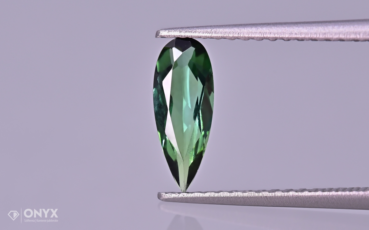 Turmalín Verdelit fazetovaná slza 9,5x4 mm