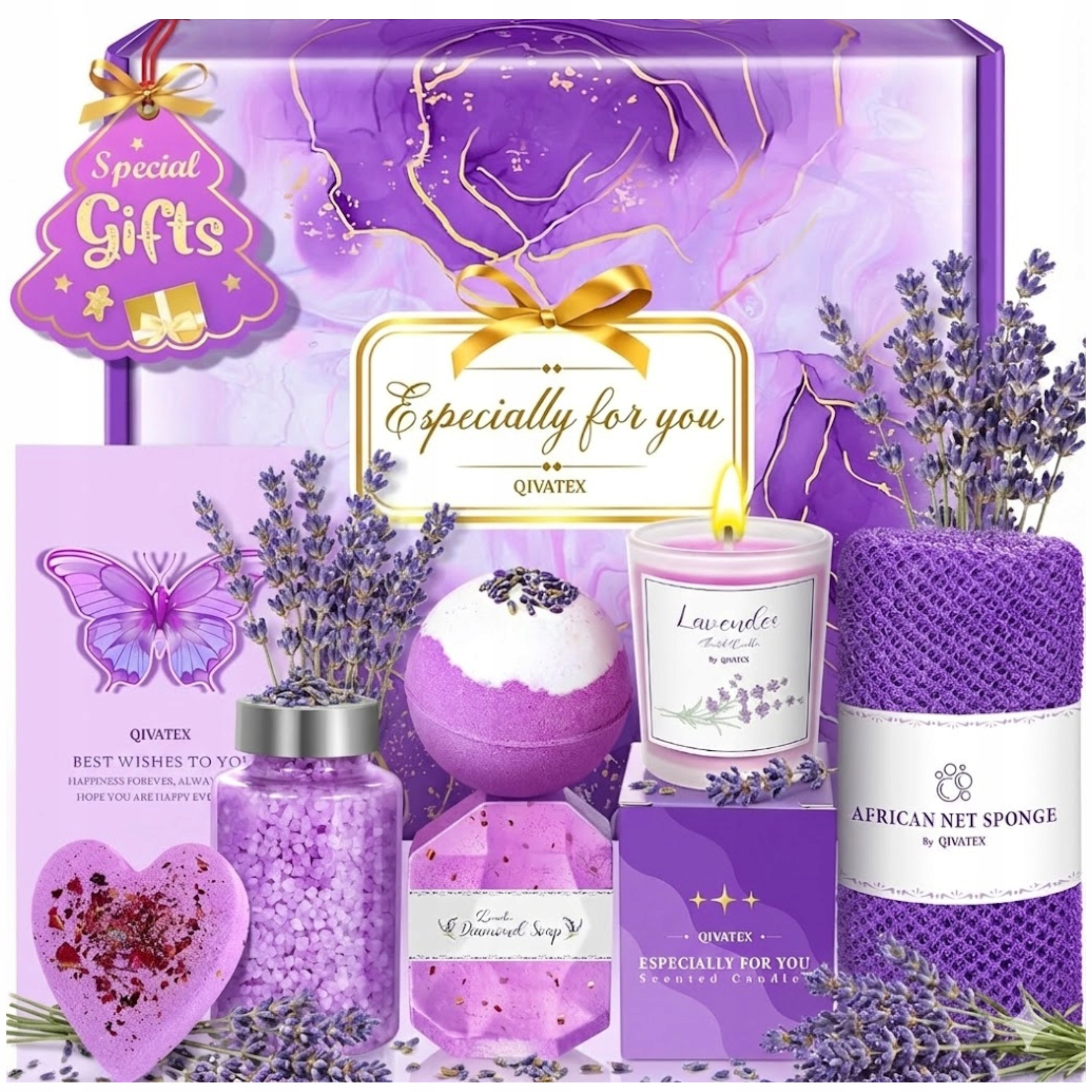 Zestaw kosmetyków do Kąpieli Domowe Spa Lawendowe na Dzień Kobiet