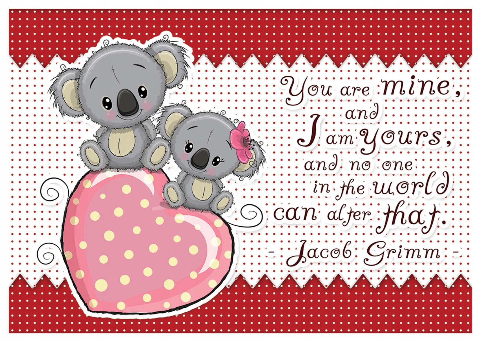 Fototapeta Koala se srdcem Láska pro dětský pokoj 416x254 lepidlo