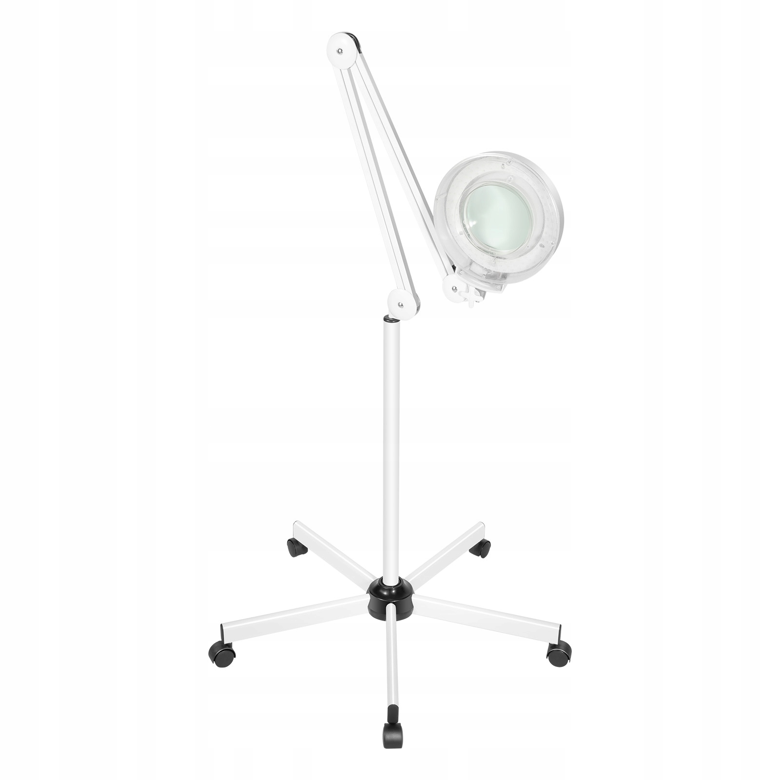 Lampa powiększająca 8x z lupą i światłem, z regulowanym wysięgnikiem, ruchoma
