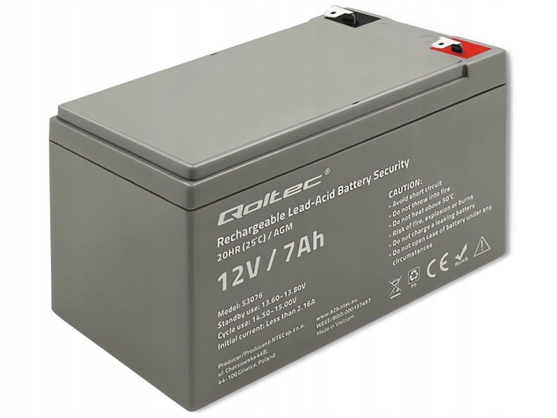Akumulator Qoltec 12 V 7 Ah