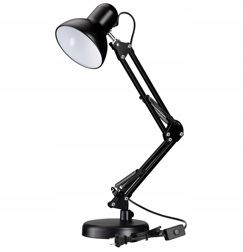 Lampka biurkowa kreślarska E27 LED + uchwyt klips SuperLED Kolor czarny