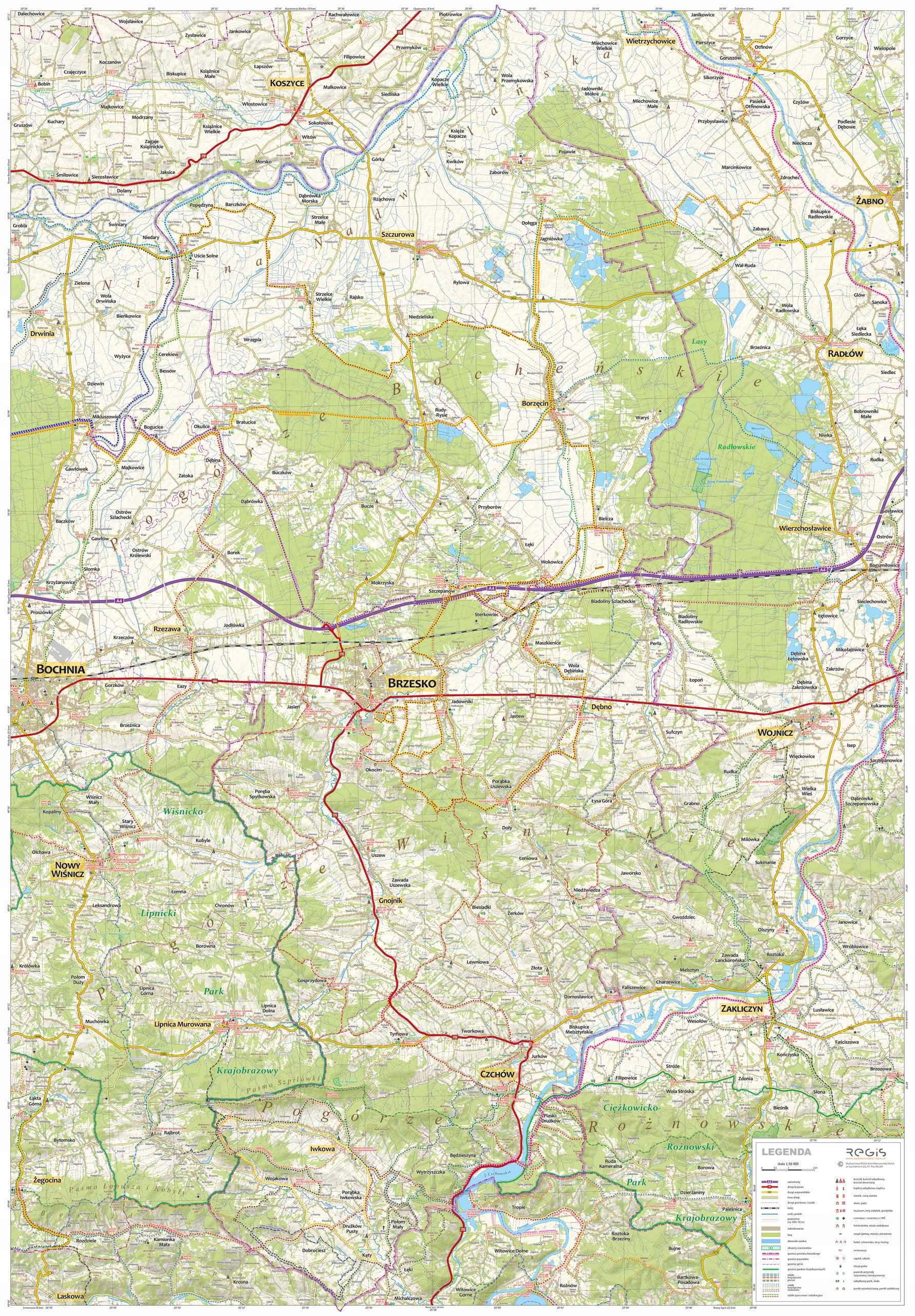 Powiat Brzeski z lotu ptaka + MAPA POWIATU zestaw Język publikacji polski