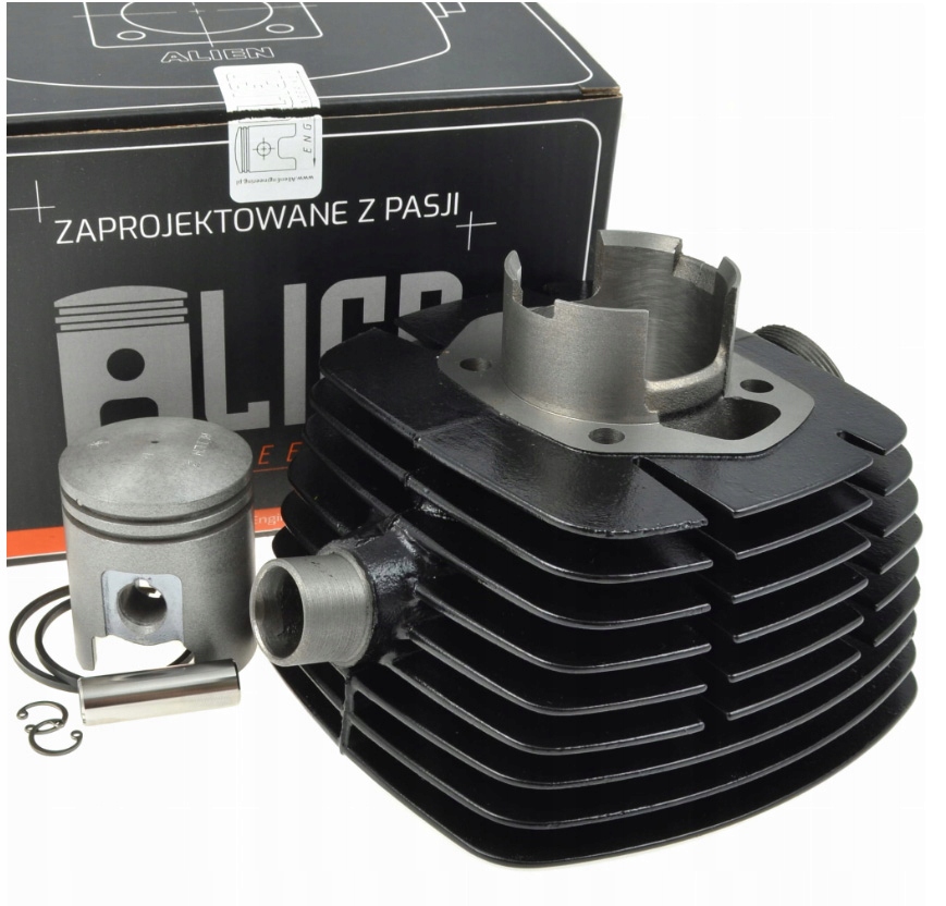 Cylinder WSK 125 ALIEN AK20 KOMPLETNY CYLINDER ŻELIWNY + TŁOK