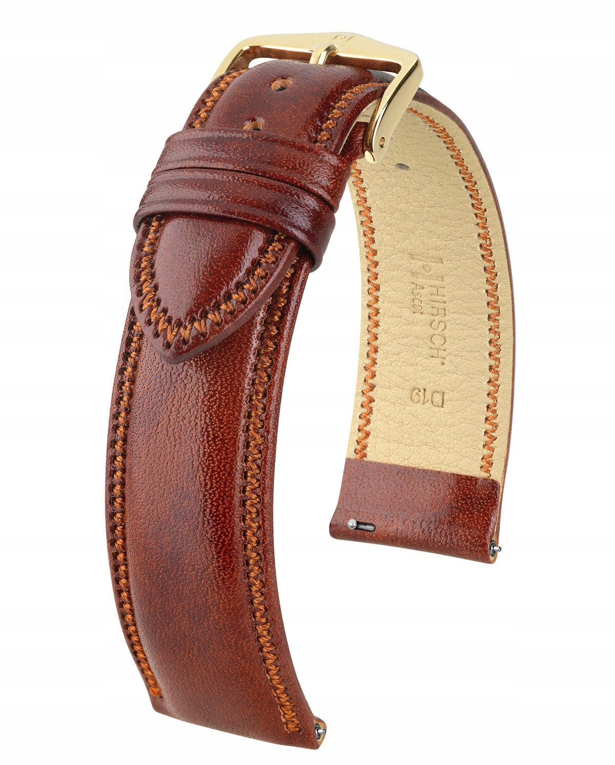 Hnědý Elegantní Kožený Řemínek Pro Hodinky Hirsch Ascot 20 mm