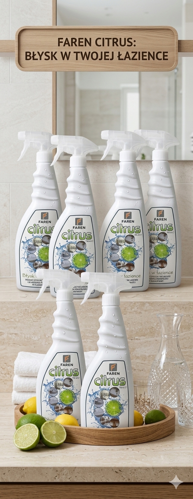 Faren Citrus płyn czyszczenie kabin prysznicowych 0,75l * 6szt