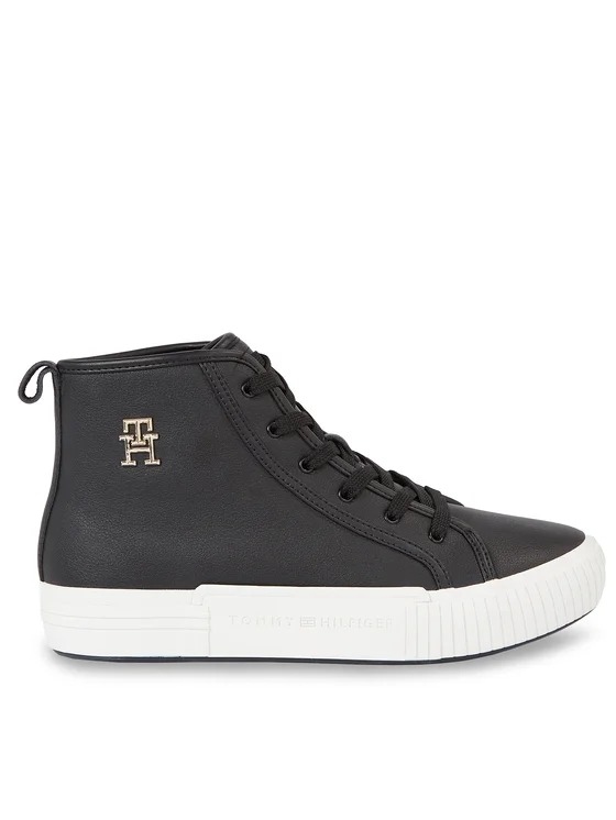 Tommy Hilfiger Dámské Černé Kožené Vysoké Tenisky 36 2EA