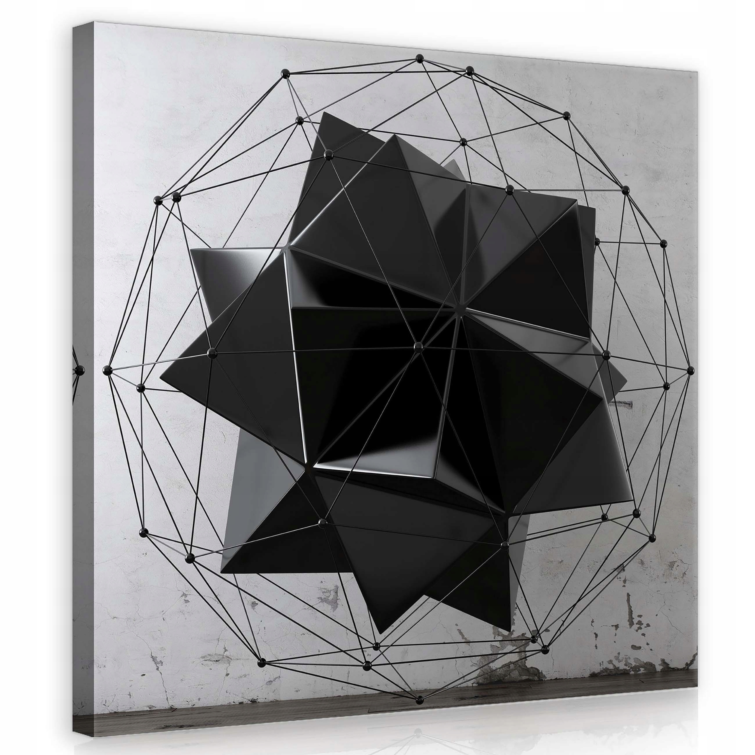 Obraz 80x80 Abstrakce geometrie černá bílá metalíza minimalismus umění