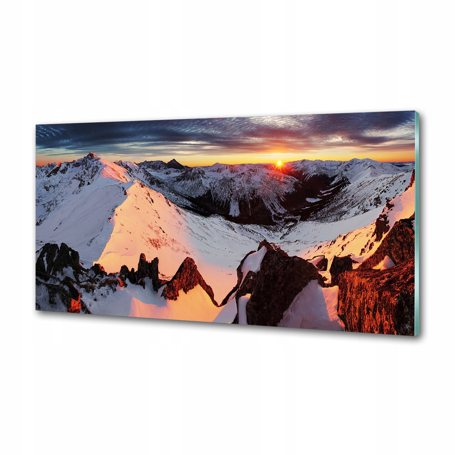 Panel medzi nábytkom v kuchyni Hory v zime 100x50 Lepidlo