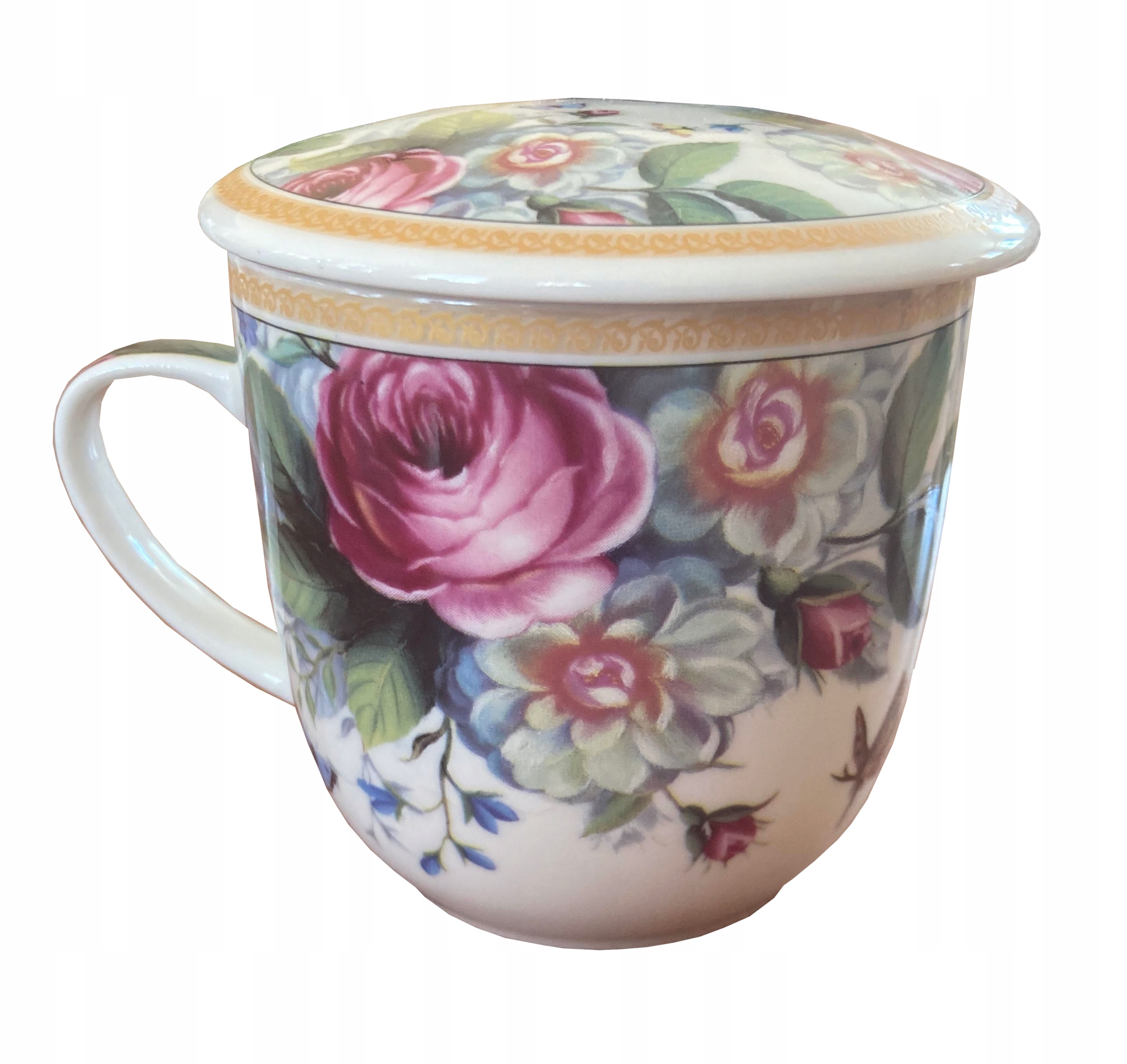 

Kubek Z Zaparzaczem Do Herbat Ziół Pokrywka 300 ML