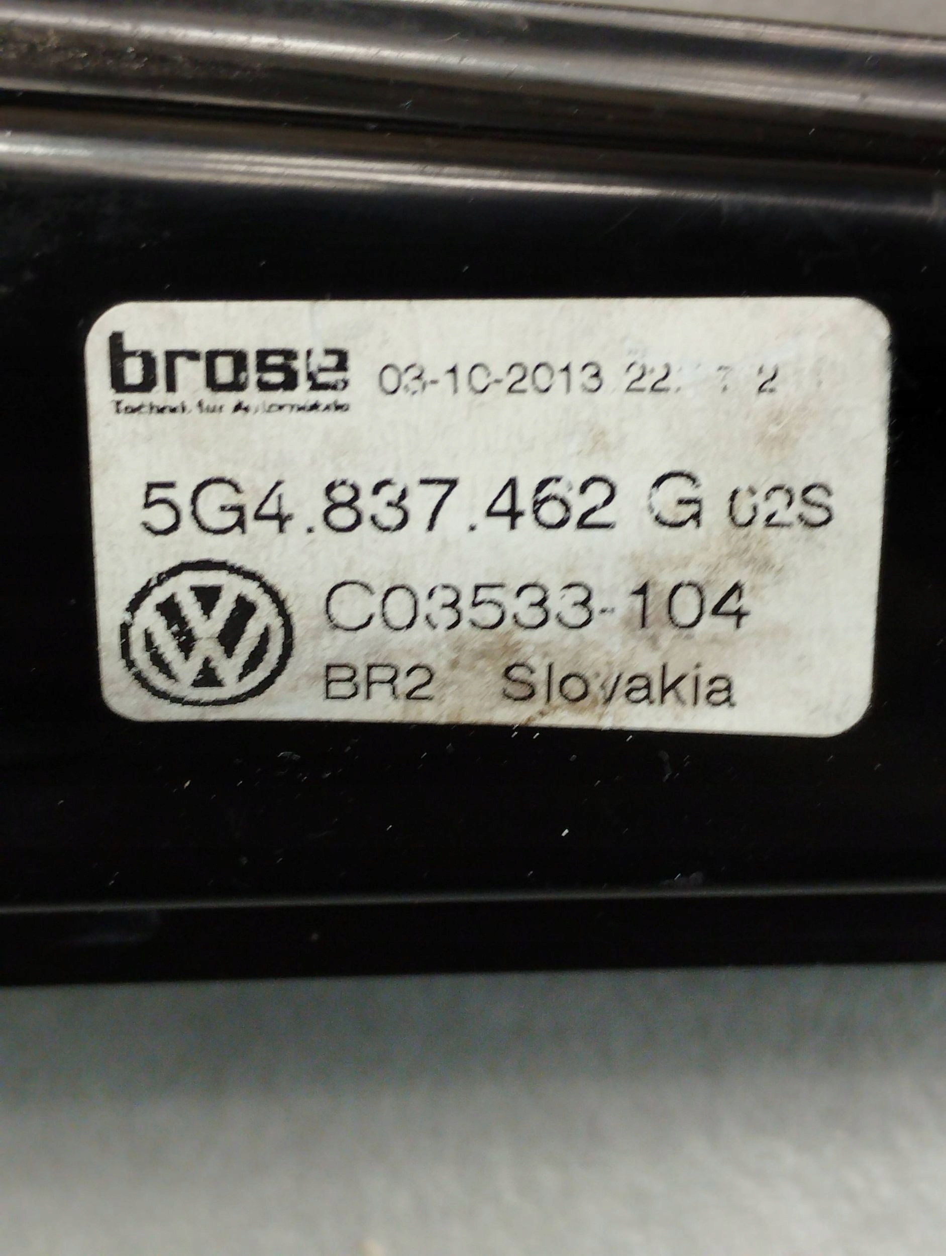 Volkswagen Golf VII window regulator door right front 5G4837462G