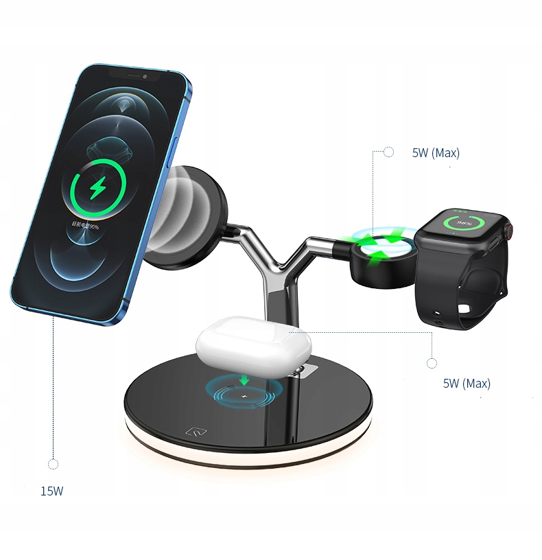 Stacja dokująca QI DO APPLE iPHONE AIRPODS Lampka Marka inna