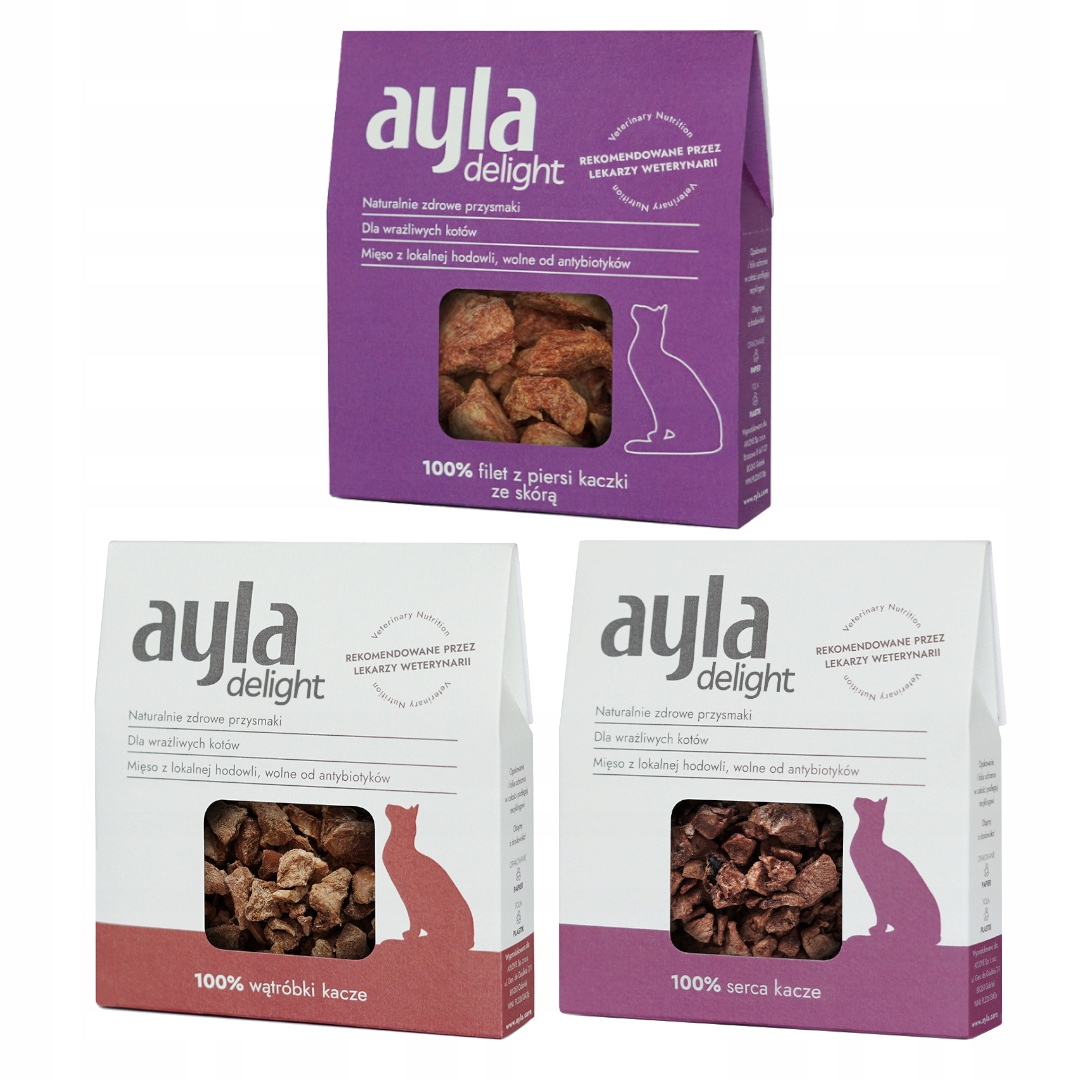 Levně Ayla Delight Kachní směs 3x28g Lyofilizovaná Pamlsek pro kočku 100% Maso